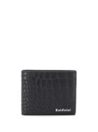 Baldinini Crocodile Embossed Bi-fold Wallet - Black