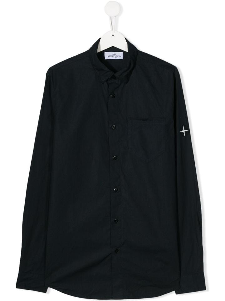 Stone Island Junior Logo Patch Shirt - Blue