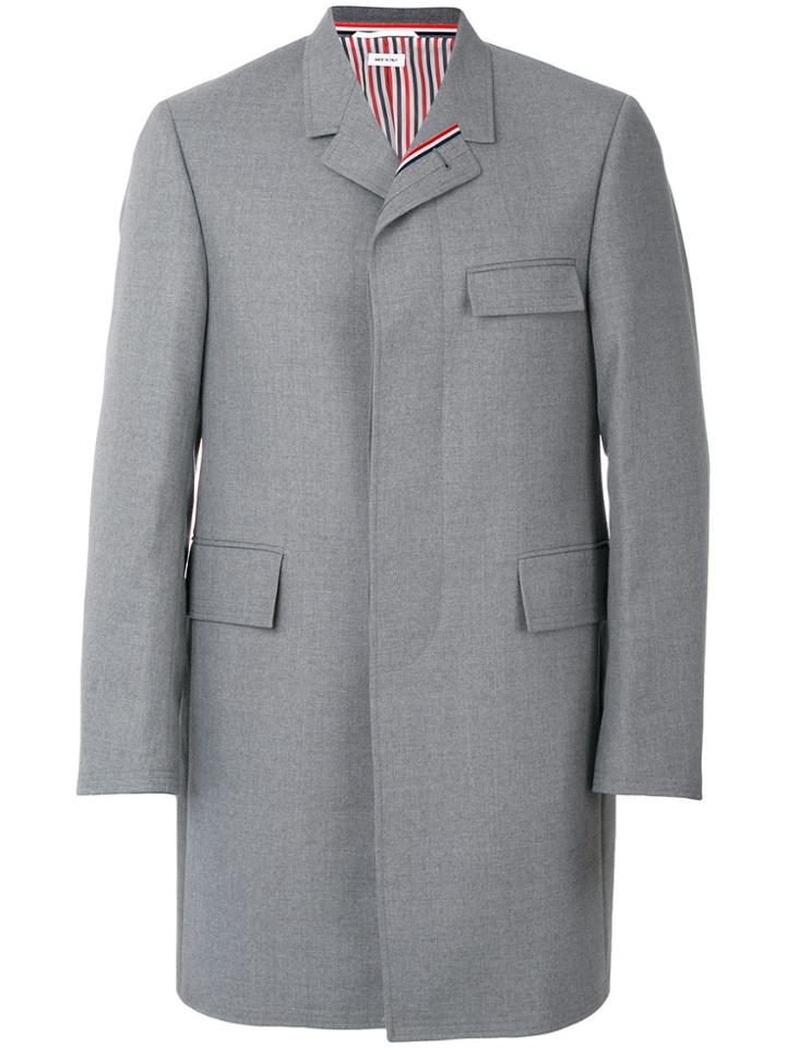 Thom Browne Concealed Placket Coat - Grey