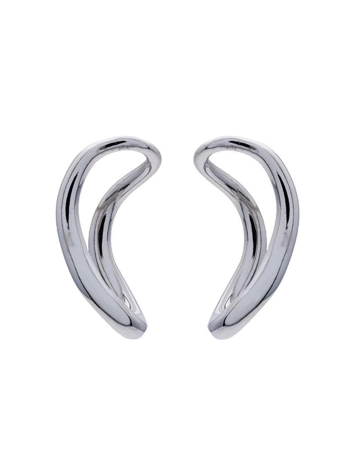 Charlotte Chesnais Metallic Silver Small Slide Earrings