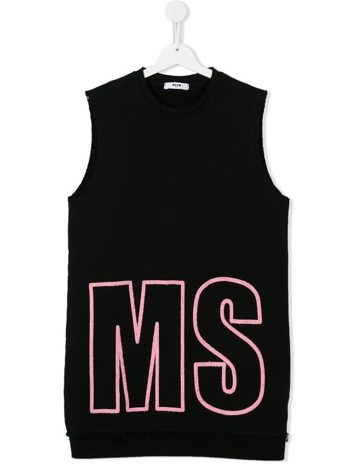 Msgm Kids Sleeveless Sweatshirt, Girl's, Size: 14 Yrs, Black