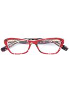 Dolce & Gabbana Kids Floral Print Glasses, Red