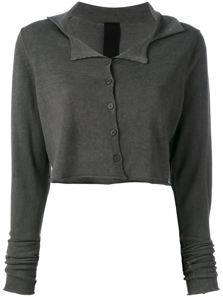 Rundholz Black Label Cropped Cardigan, Women's, Size: Large, Green, Cotton