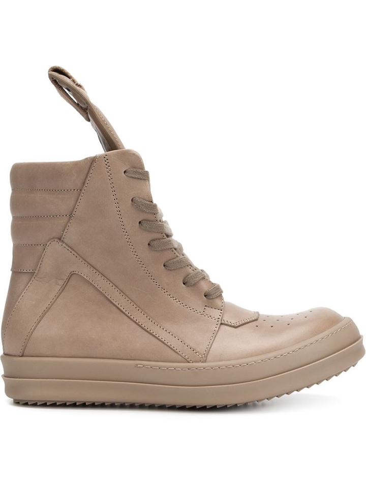 Rick Owens Geobasket Hi-top Sneakers, Women's, Size: 40, Nude/neutrals, Rubber/calf Leather