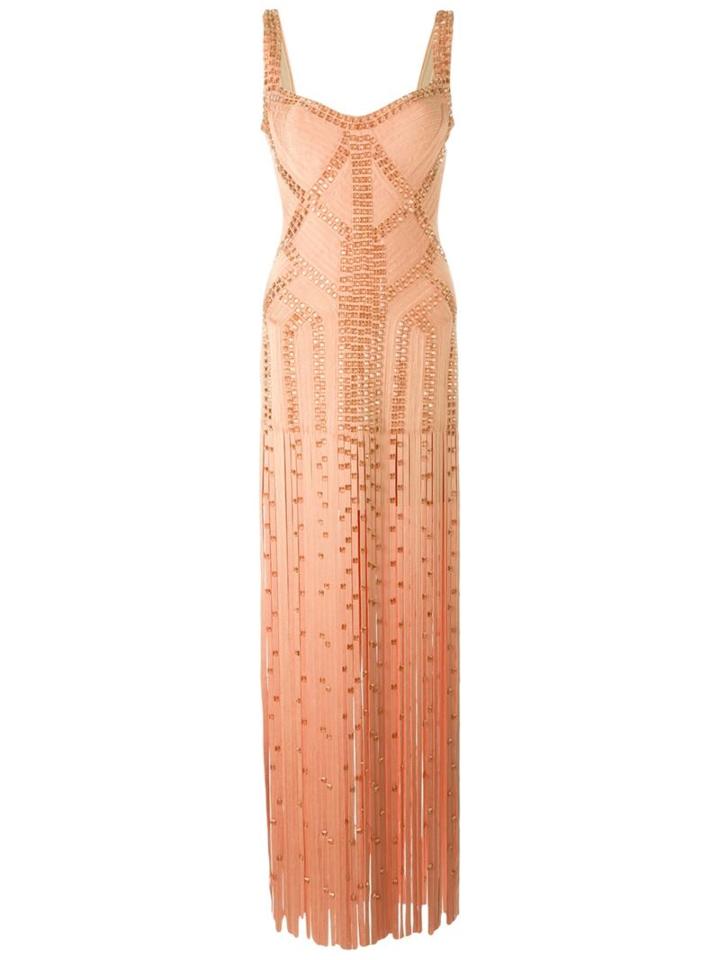 Hervé Léger Fringed Embellished Party Dress