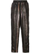 Iro Striped Loose Trousers - Black