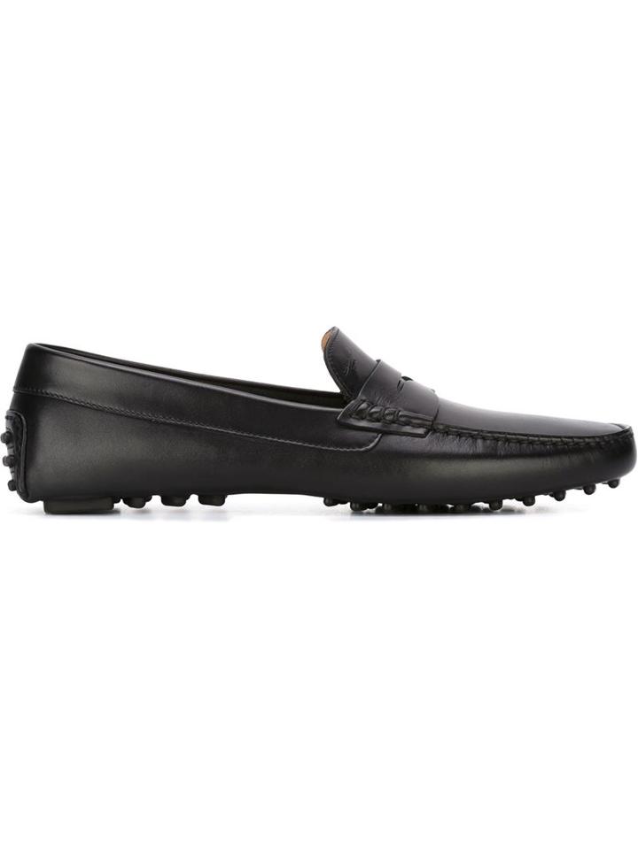 Santoni Classic Loafers, Men's, Size: 10.5, Black, Leather/rubber