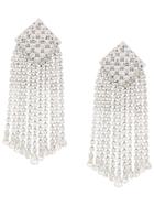Alessandra Rich Crystal-square Drop Earrings - Silver
