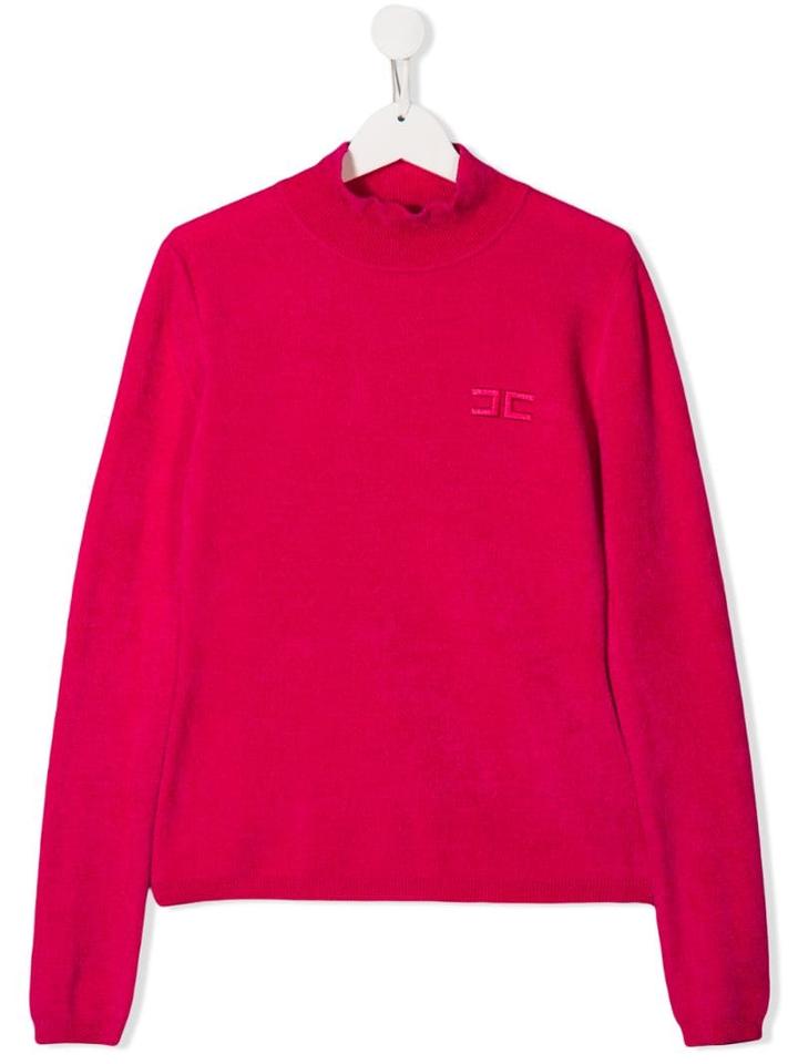 Elisabetta Franchi La Mia Bambina Teen Mock Neck Jumper - Pink