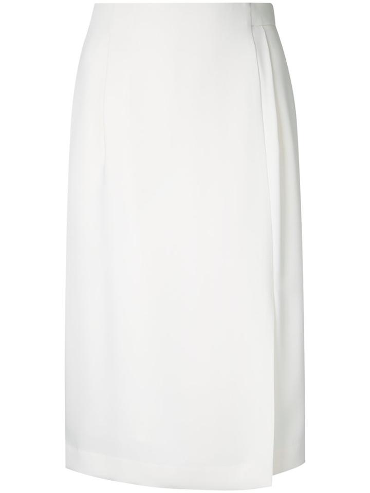 Estnation - Wrap Front Skirt - Women - Polyester - 36, White, Polyester