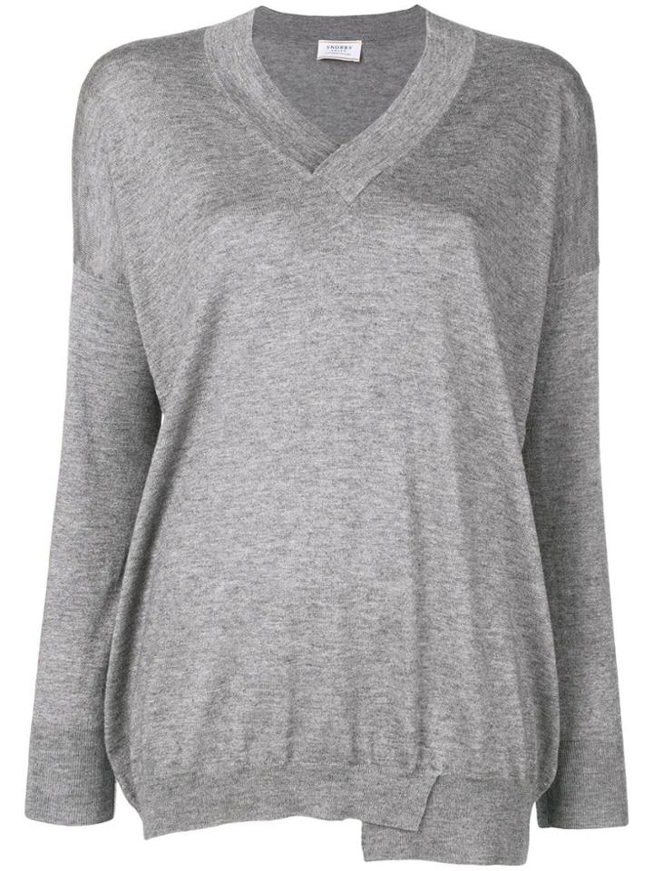 Snobby Sheep V-neck Sweater - Grey