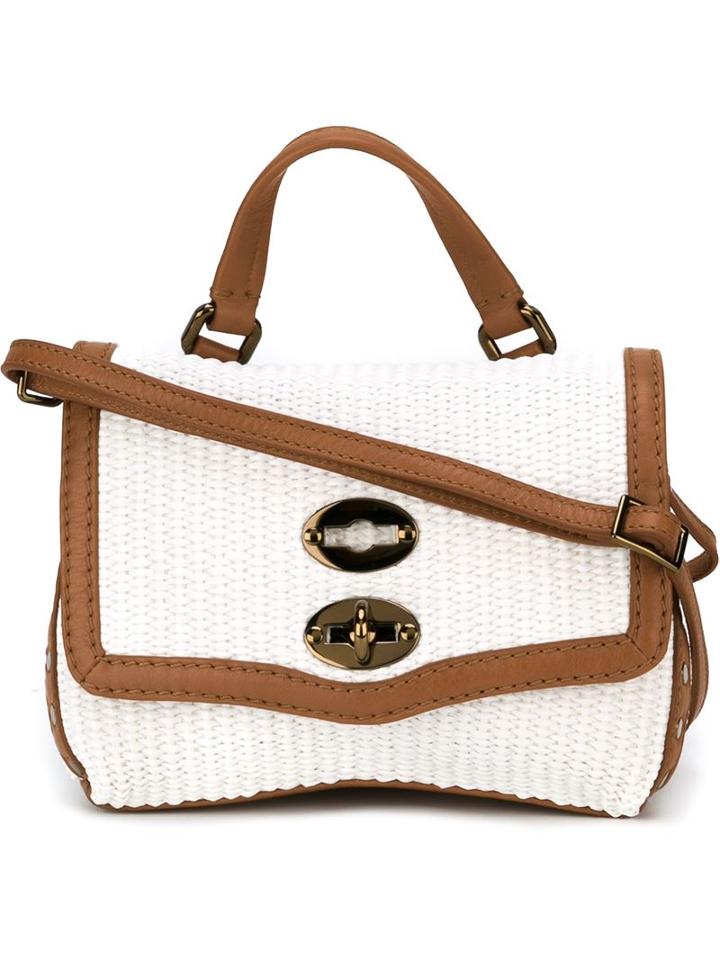 Zanellato Postina Satchel, Women's, White, Raffia/leather