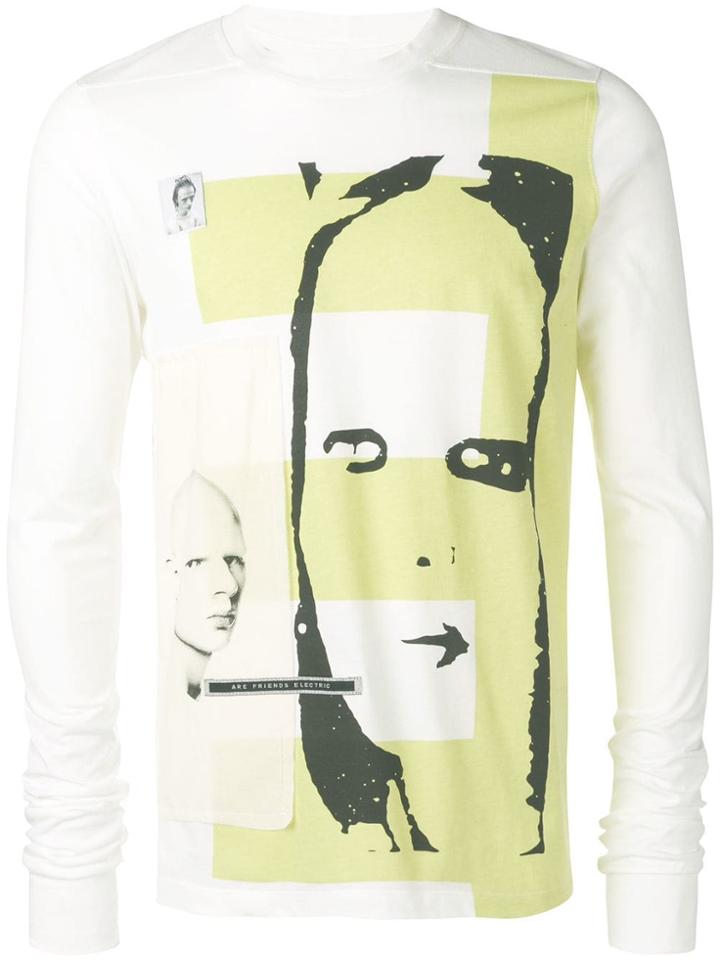 Rick Owens Drkshdw Face Print Jumper - White
