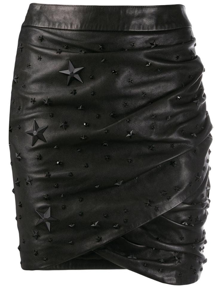 Philipp Plein Studded Biker Skirt - Black