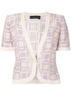 Jean Louis Scherrer Vintage Checkered Knit Jacket - Nude & Neutrals