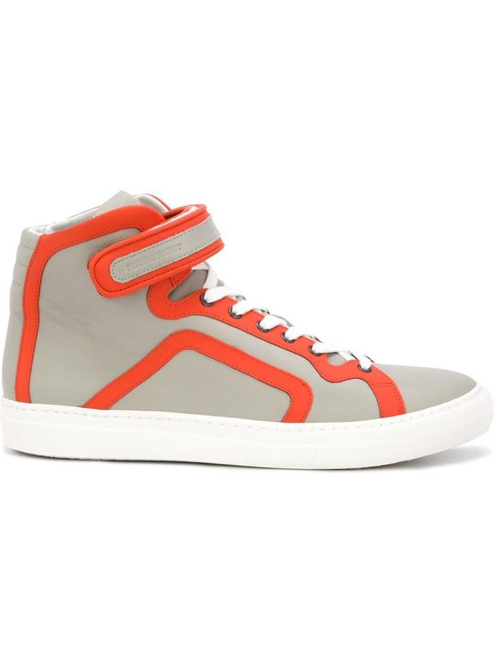 Pierre Hardy Hi-top Sneakers, Men's, Size: 41, Grey, Calf Leather/leather/rubber