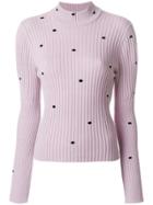 Giambattista Valli Spotted Ribbed Turtleneck Sweater - Pink & Purple