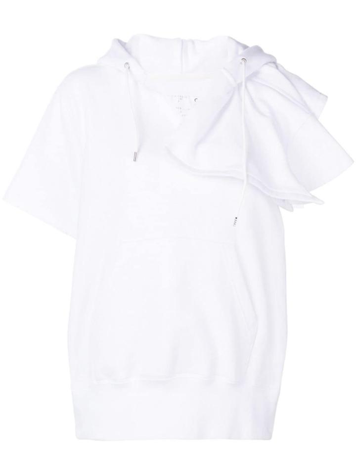 Sacai Short-sleeved Hoodie - White