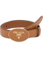 Prada Saffiano Leather Belt - Brown