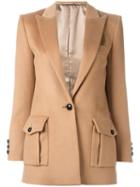 Blazé Milano Flap Pocket Blazer, Women's, Size: 36, Brown, Cashmere/cupro/viscose