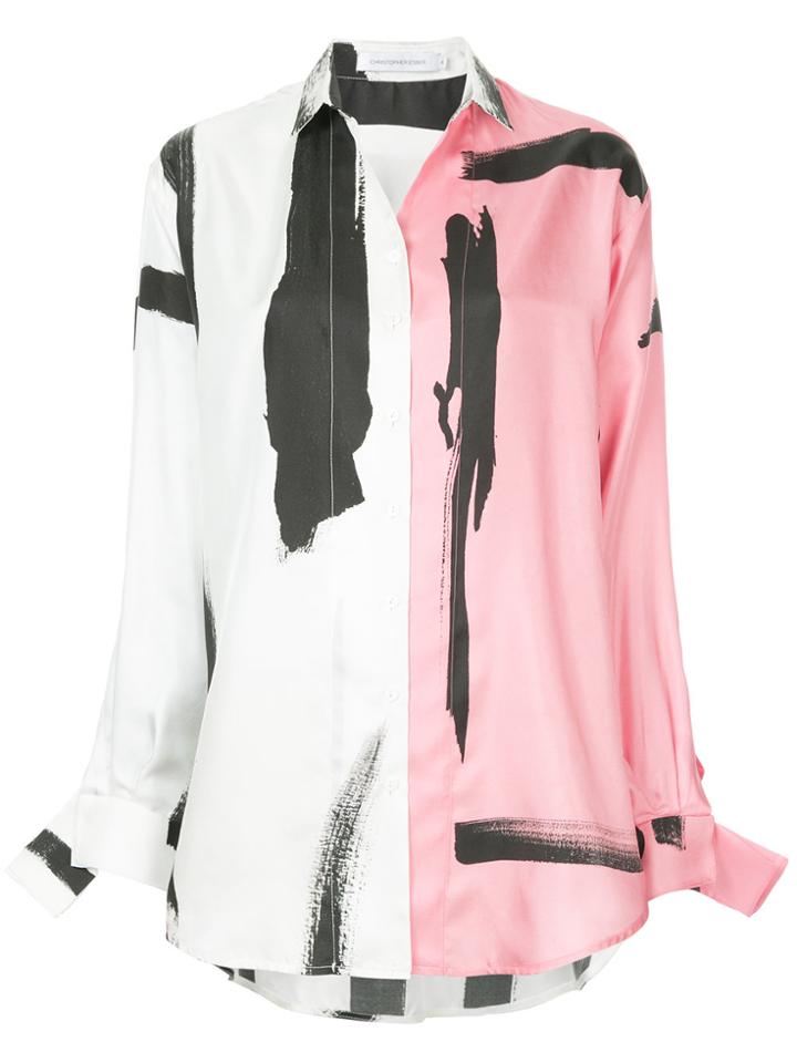 Christopher Esber Painterly Stripe Loose Fit Shirt - White