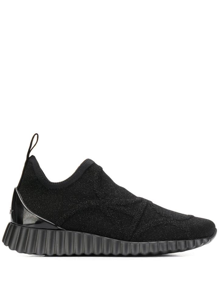 Salvatore Ferragamo Wave Sole Sneakers - Black