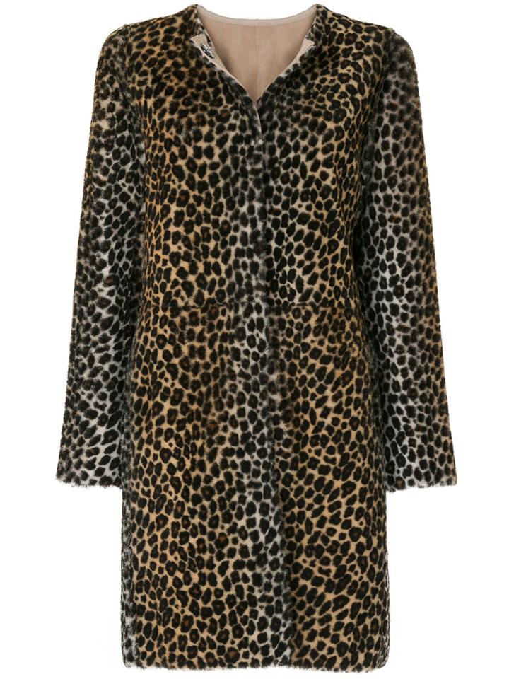 Yves Salomon Round Neck Shearling Coat - Yellow & Orange