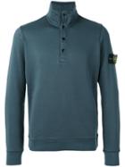 Stone Island - Button Collar Sweatshirt - Men - Cotton - Xl, Green, Cotton