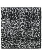 Saint Laurent Leopard Print Scarf - Grey