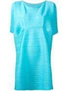 Pleats Please By Issey Miyake Boat Neck Tunic, Women's, Size: 5, Blue, Polyester