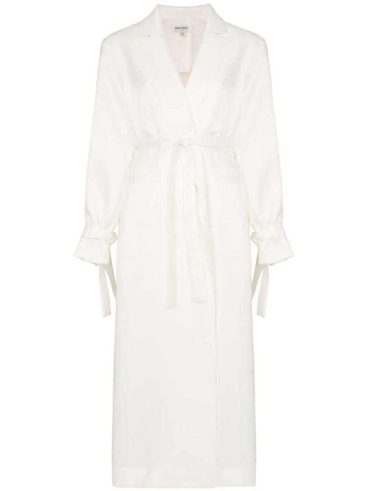 Matériel Pleated Back Trench Coat - White