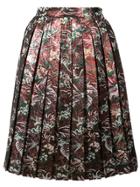 Msgm Pleated Jacquard Skirt - Multicolour