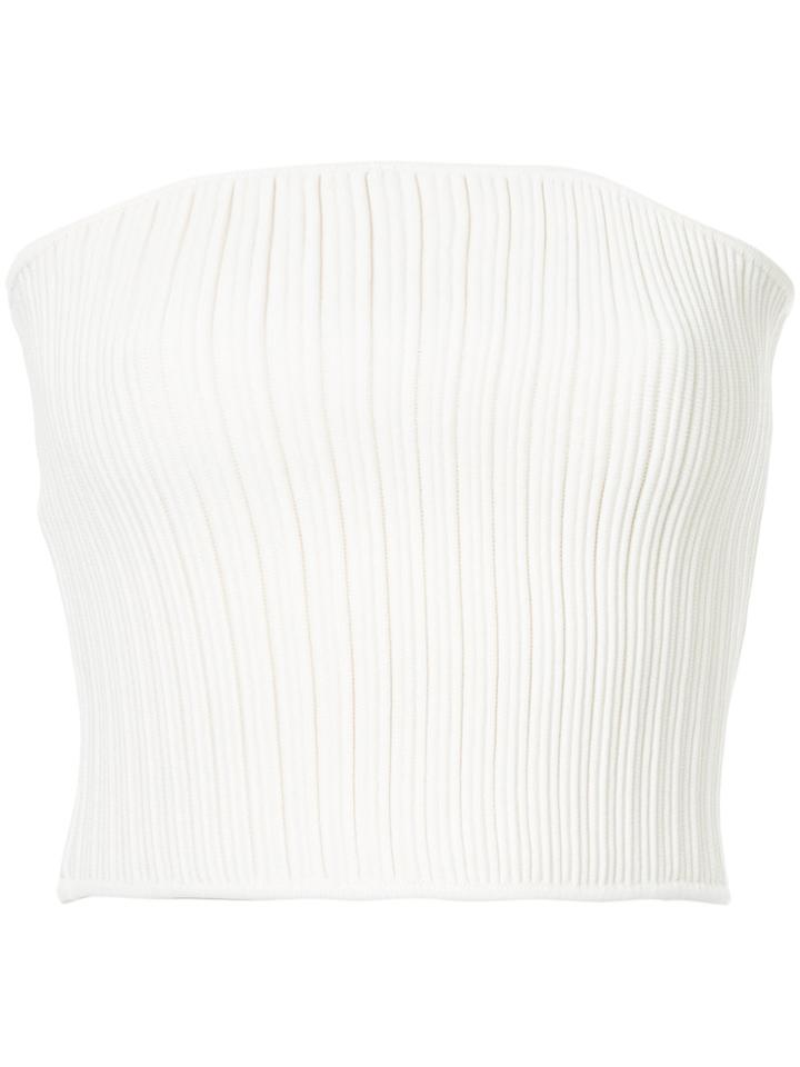 Des Prés Ribbed Strapless Top - White