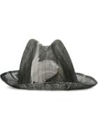 Reinhard Plank Double Overlay Distressed Hat, Men's, Size: Large, Black, Straw