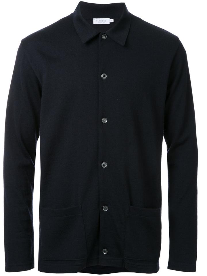 Sunspel Patch Pockets Cardigan, Men's, Size: Xl, Black, Merino