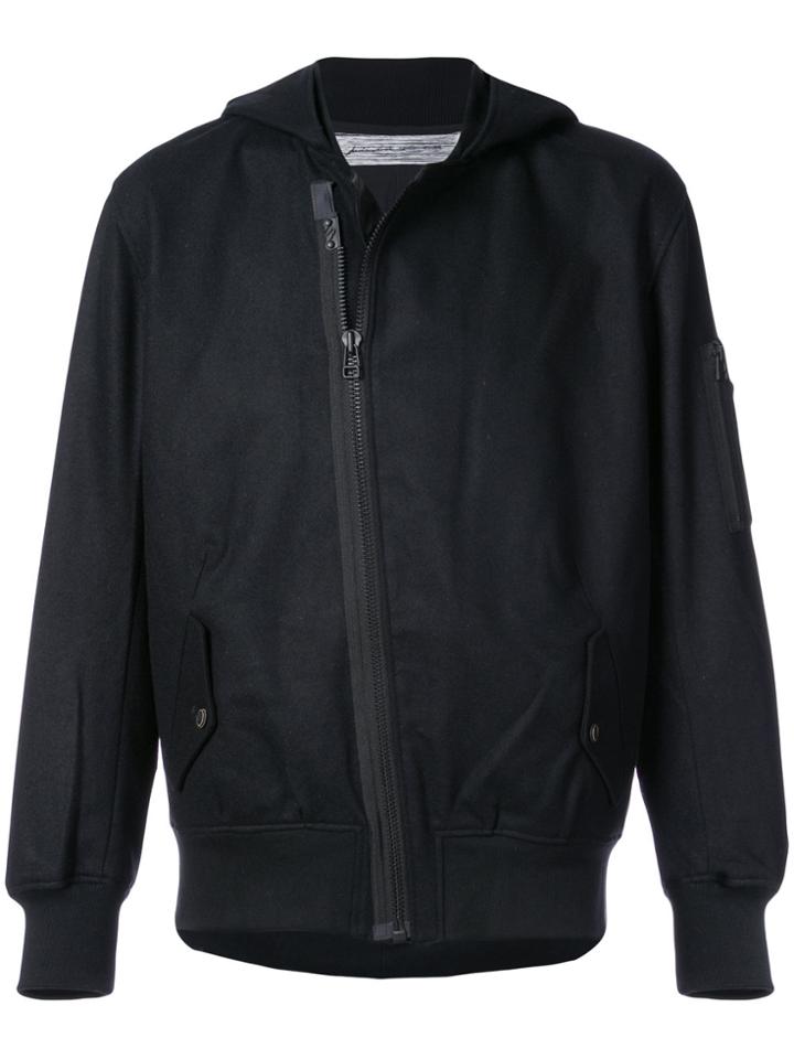 Individual Sentiments Hooded Bomber Jacket - Black