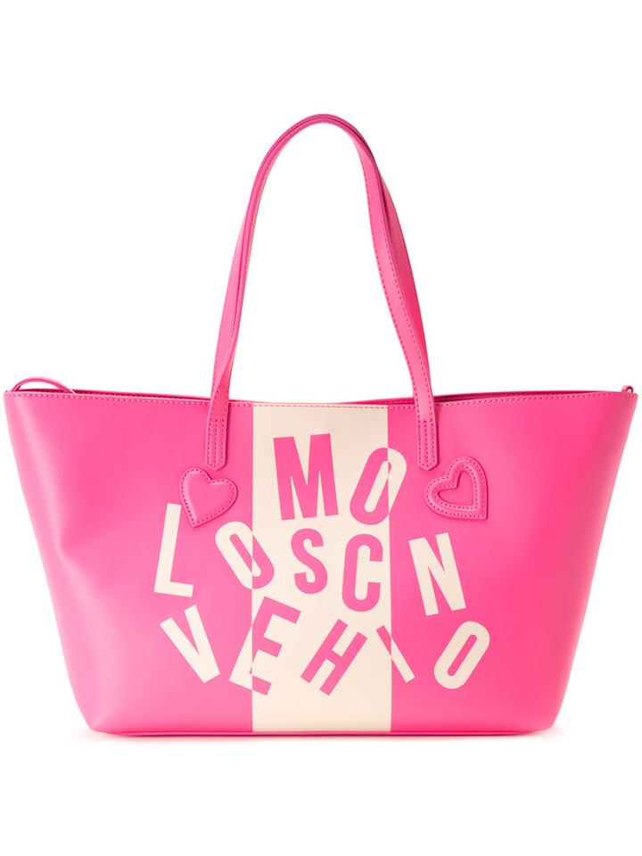 Love Moschino Contrast Logo Shoulder Bag, Women's, Pink/purple, Polyurethane
