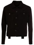 Aganovich Short Buttoned Jacket, Men's, Size: 46, Black, Cotton