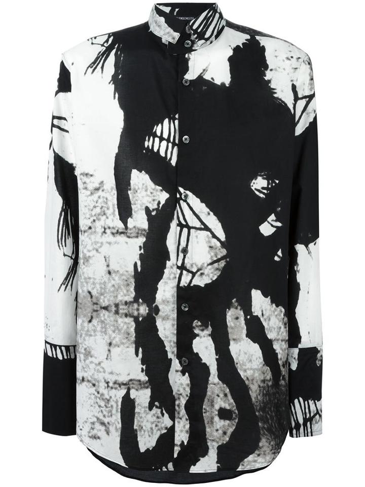 Ann Demeulemeester Blanche Printed Shirt, Men's, Size: Medium, Black, Cotton