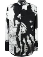 Ann Demeulemeester Blanche Printed Shirt, Men's, Size: Medium, Black, Cotton