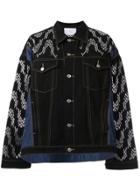 Koché Oversized Embellished Denim Jacket - Black
