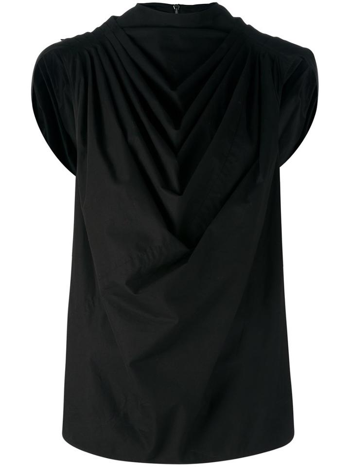 Rick Owens Draped Top, Women's, Size: 38, Black, Cotton