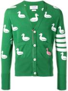 Thom Browne 4-bar Duck Intarsia Cardigan - Green