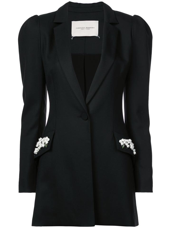 Carolina Herrera Embellished Pocket Jacket - Black