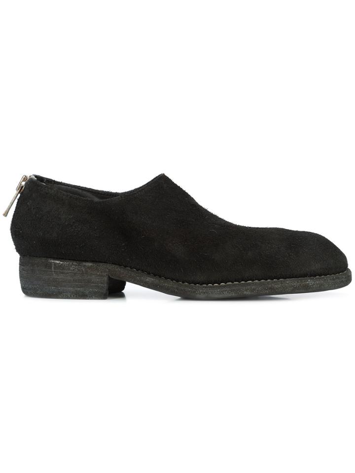 Guidi Rear Zip Loafers - Black