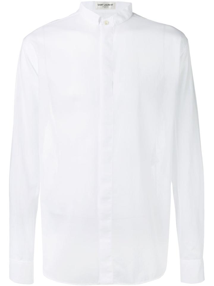 Saint Laurent - Concealed-placket Shirt - Men - Cotton - 41, White, Cotton