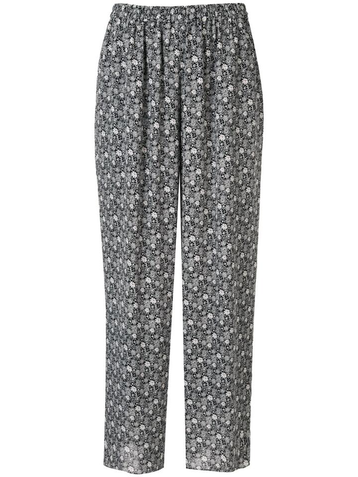 Knott Floral Print Pull-on Trousers - Black