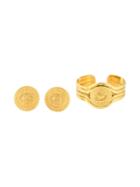 Céline Vintage Medallion Earrings And Cuff Set
