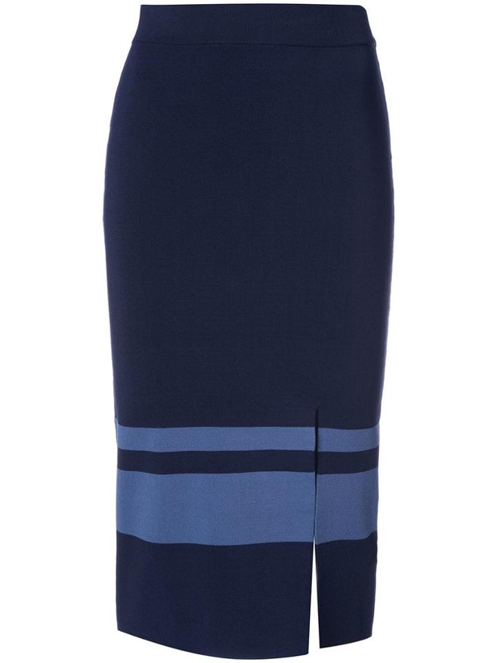 Jonathan Simkhai Side Slit Straight Skirt - Blue