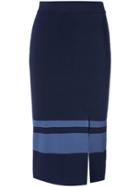 Jonathan Simkhai Side Slit Straight Skirt - Blue